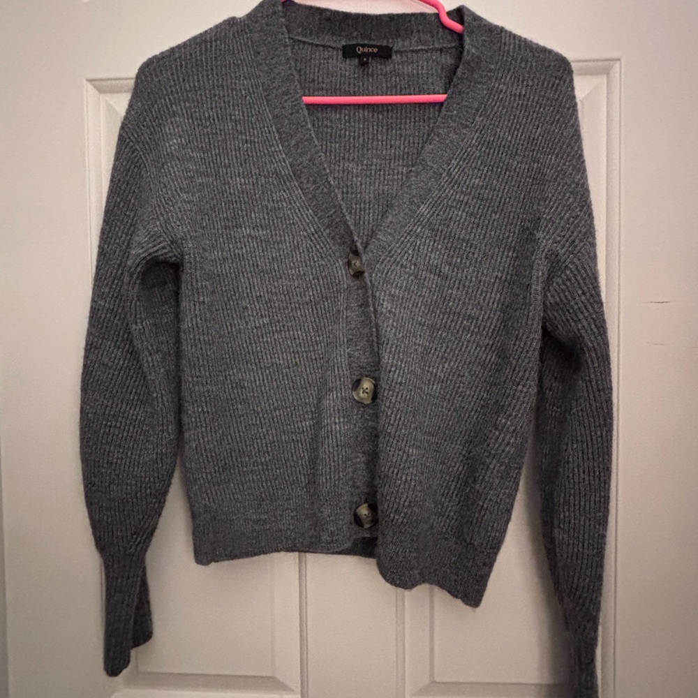 Quince Women's Baby Alpaca-Wool Cropped Cardigan